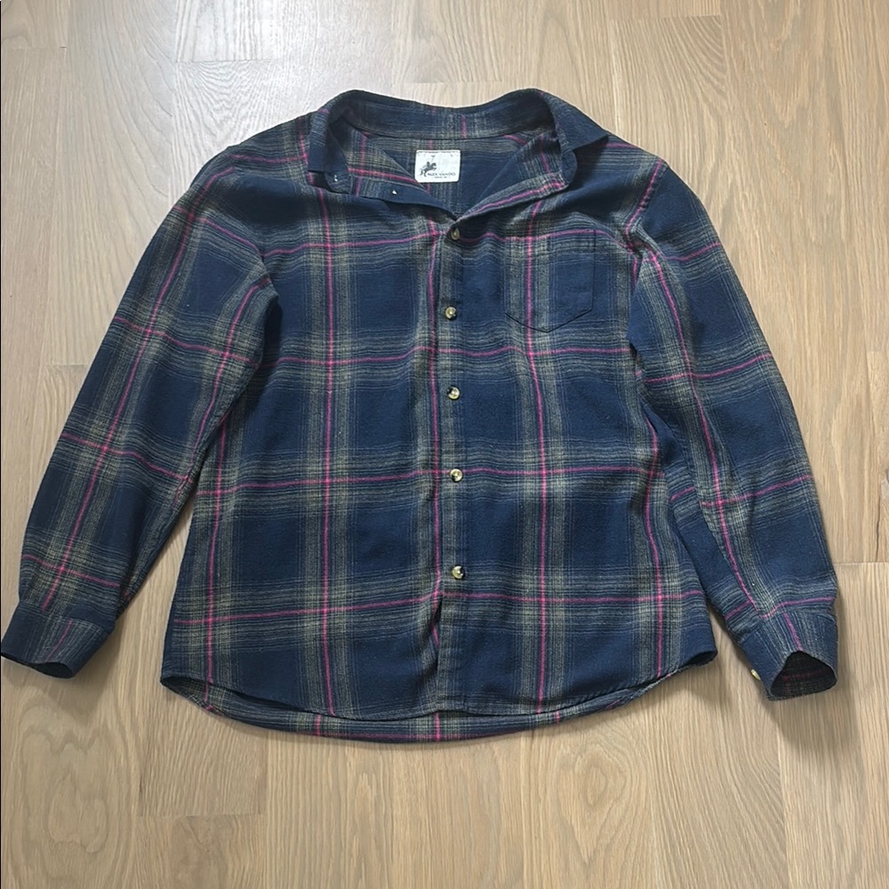Navy Button-Down Flannel